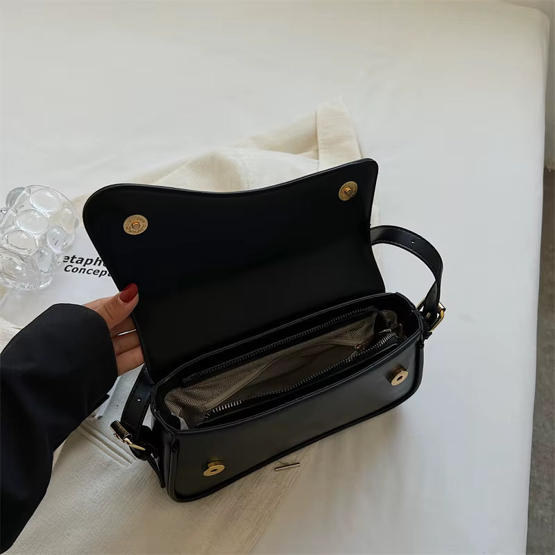 Elegant Black Crossbody & Underarm Handbag