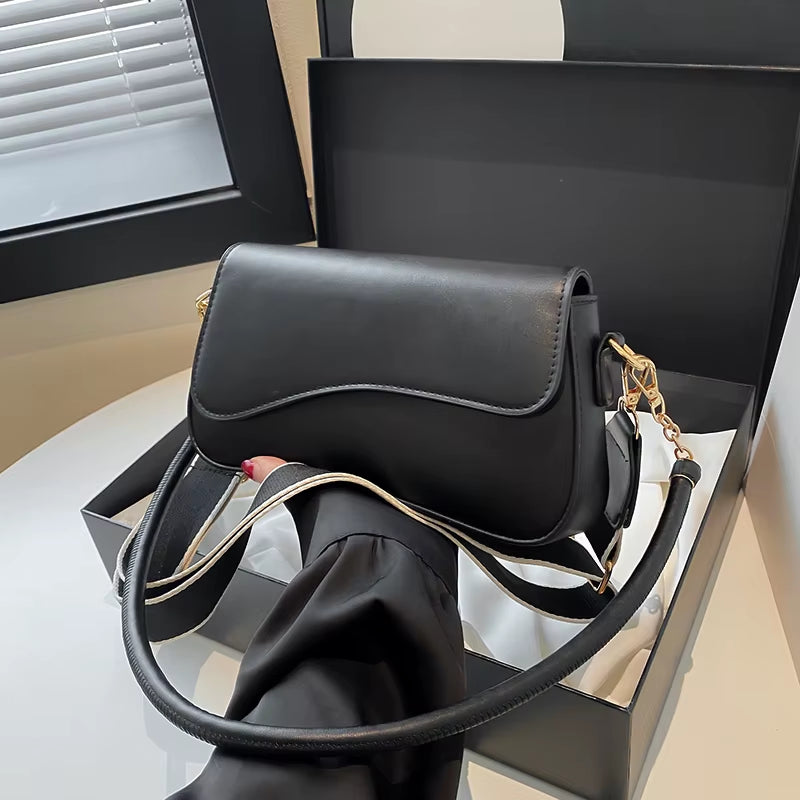 Elegant Black Crossbody & Underarm Handbag