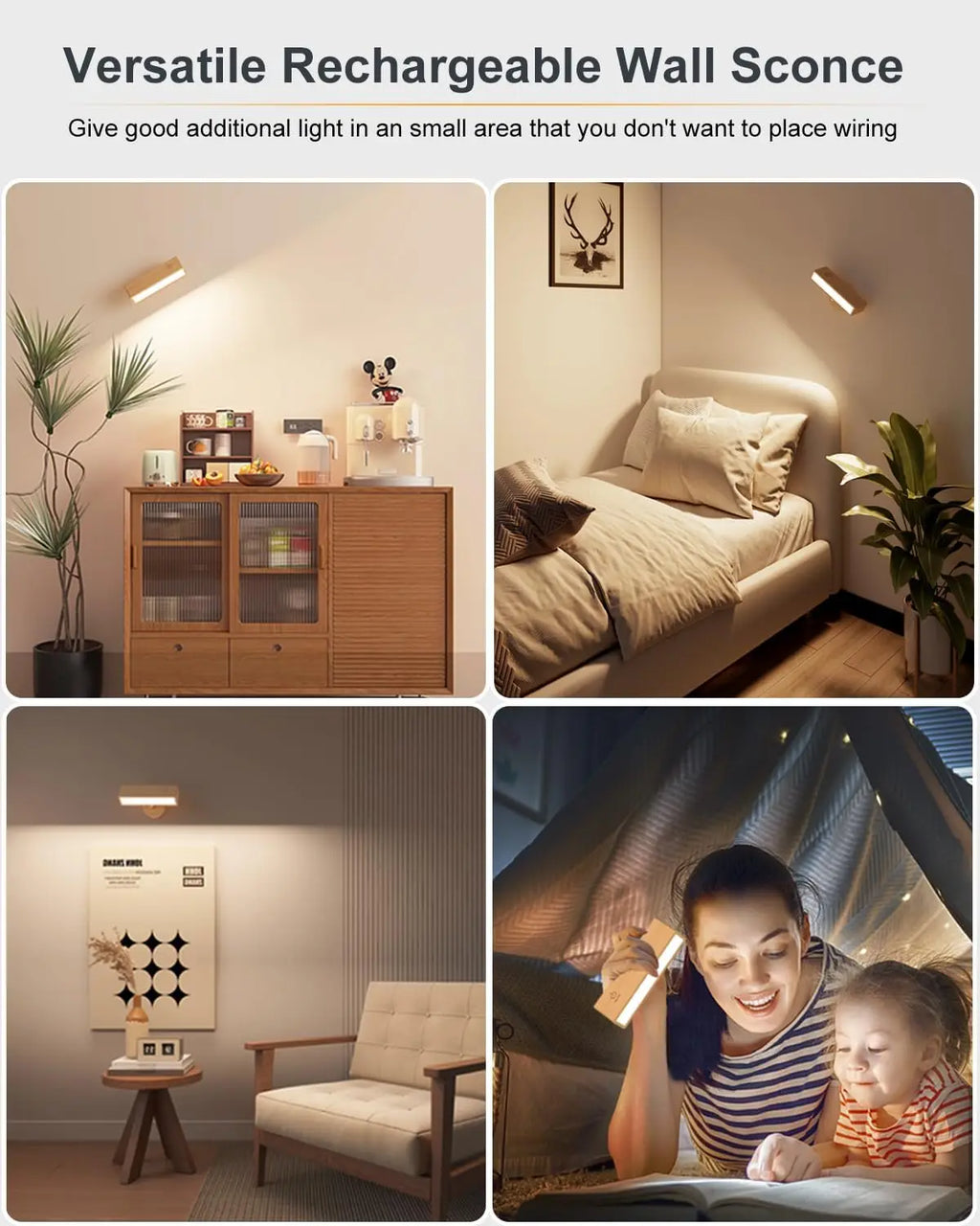 HaloStep Smart Touchable Nordic Wood Wall Lamp