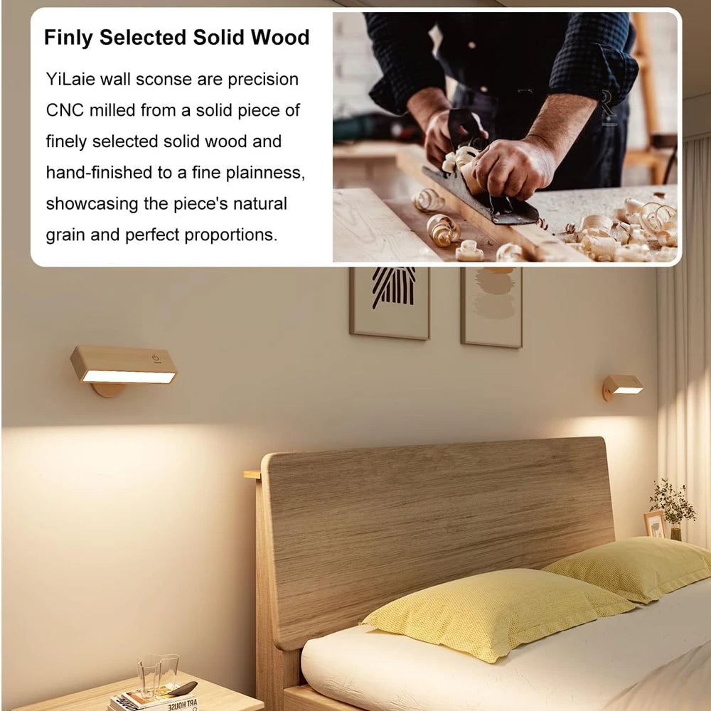 HaloStep Smart Touchable Nordic Wood Wall Lamp