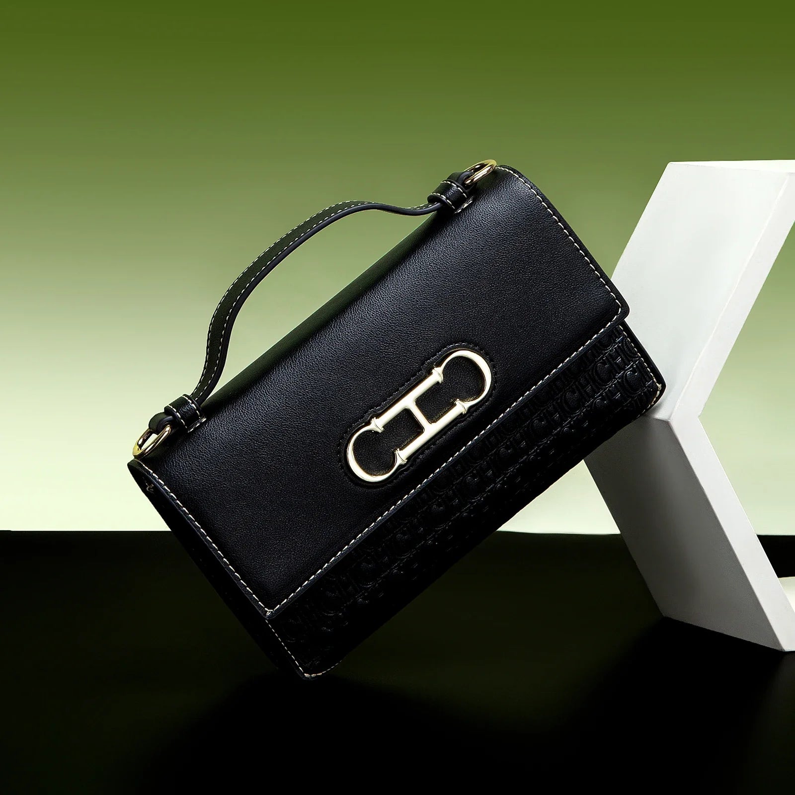 CH Designer Bag – Chic Letter Print Leather Handbag