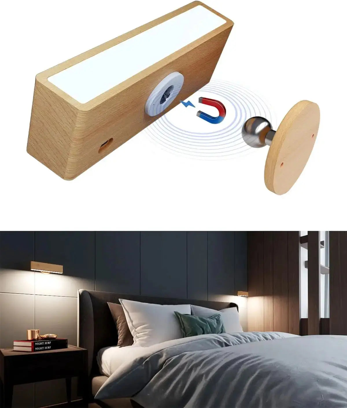 HaloStep Smart Touchable Nordic Wood Wall Lamp