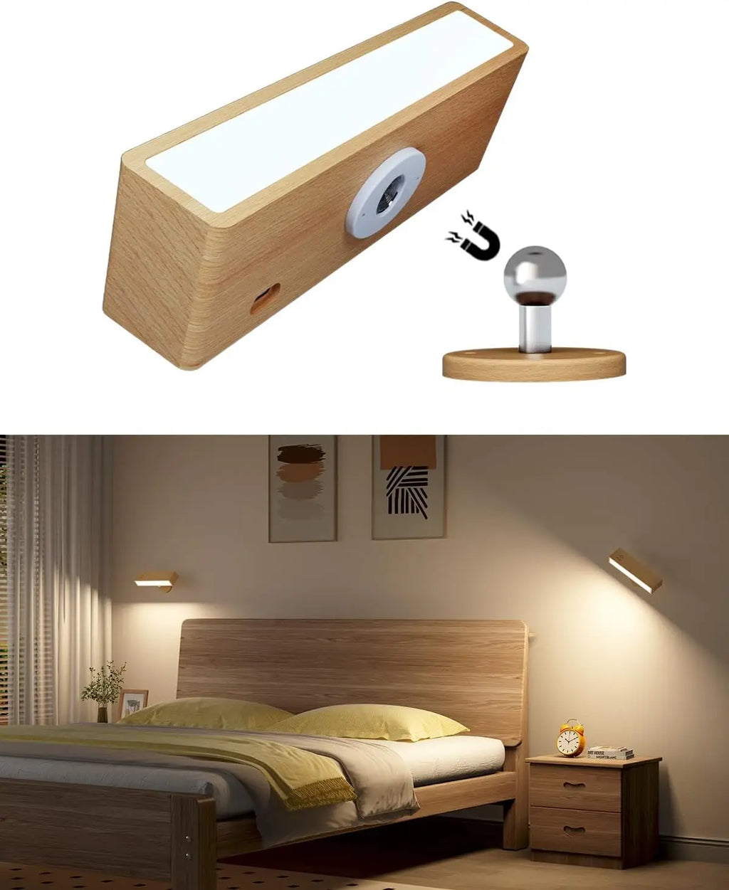 HaloStep Smart Touchable Nordic Wood Wall Lamp