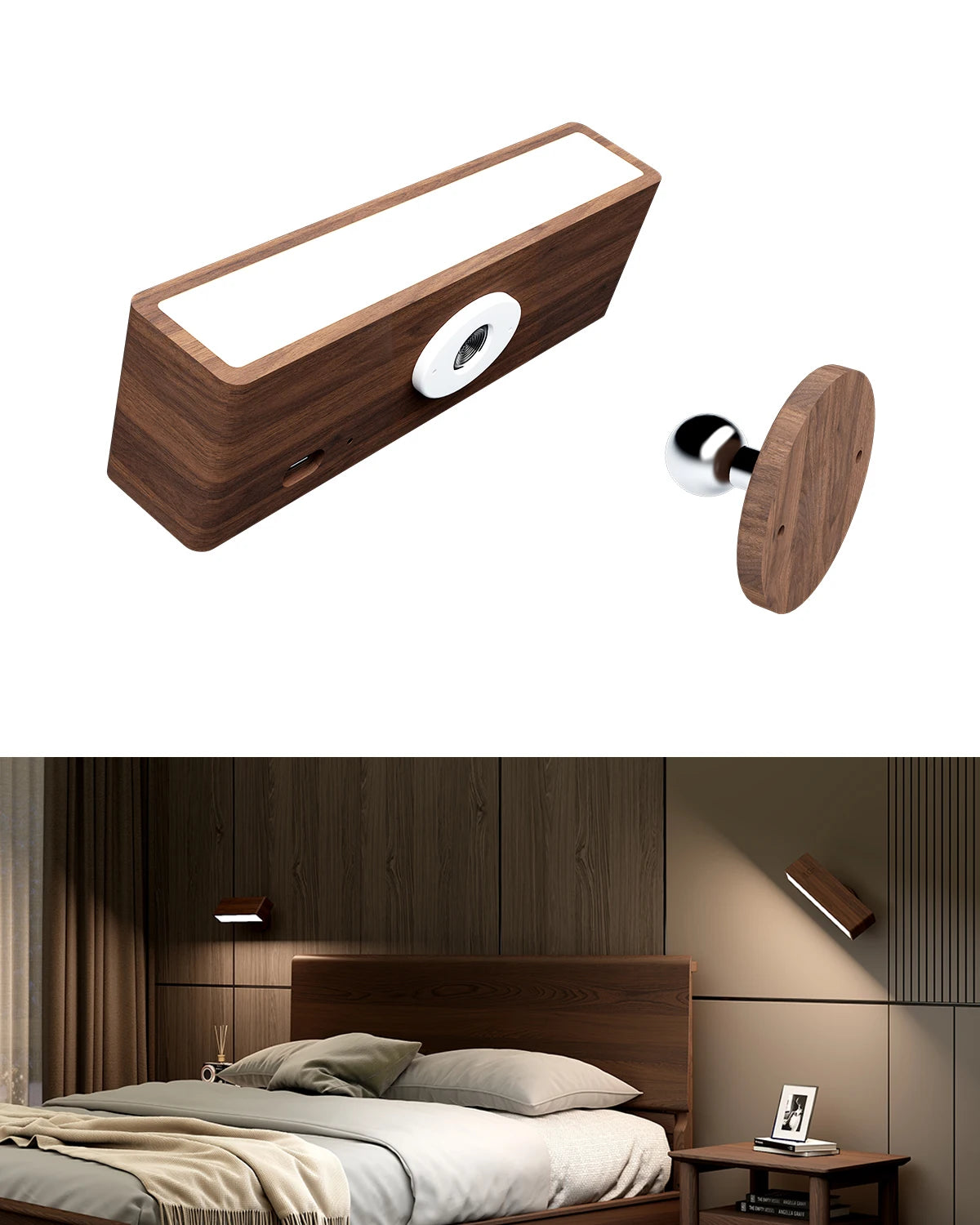 HaloStep Smart Touchable Nordic Wood Wall Lamp