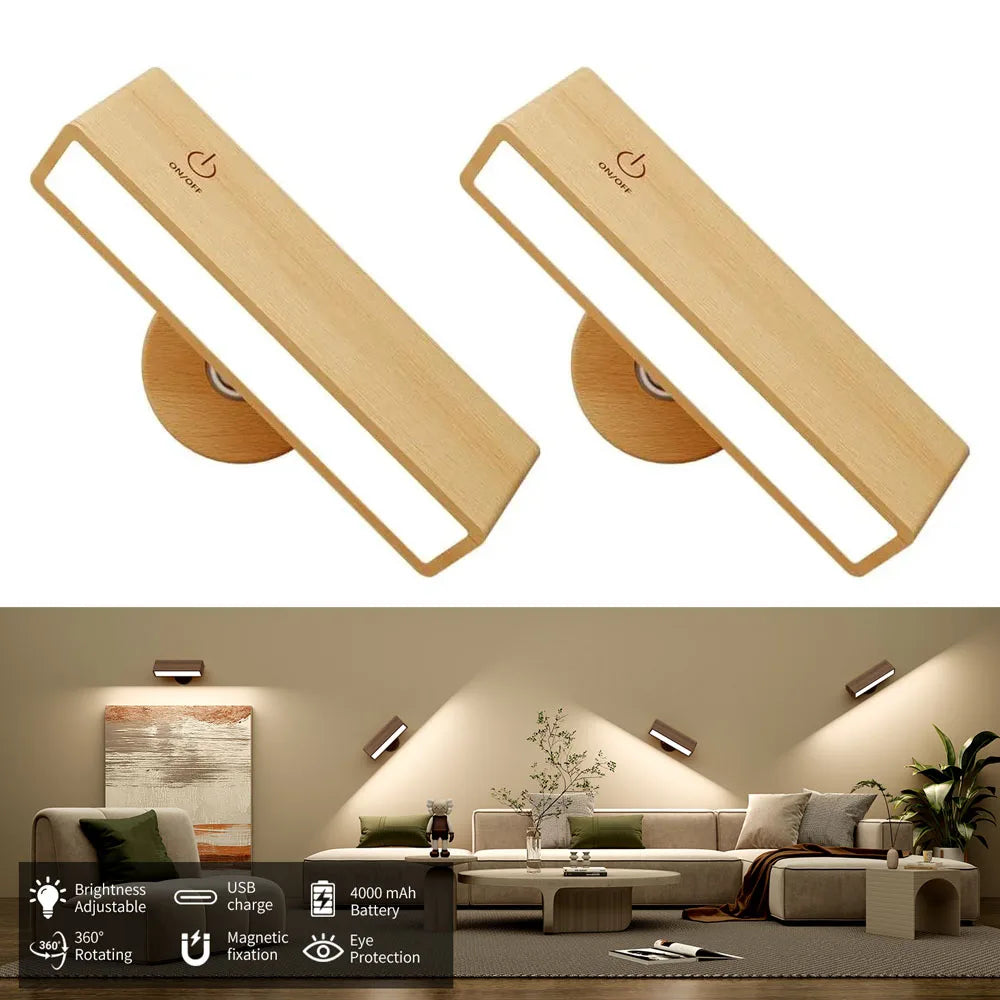 HaloStep Smart Touchable Nordic Wood Wall Lamp