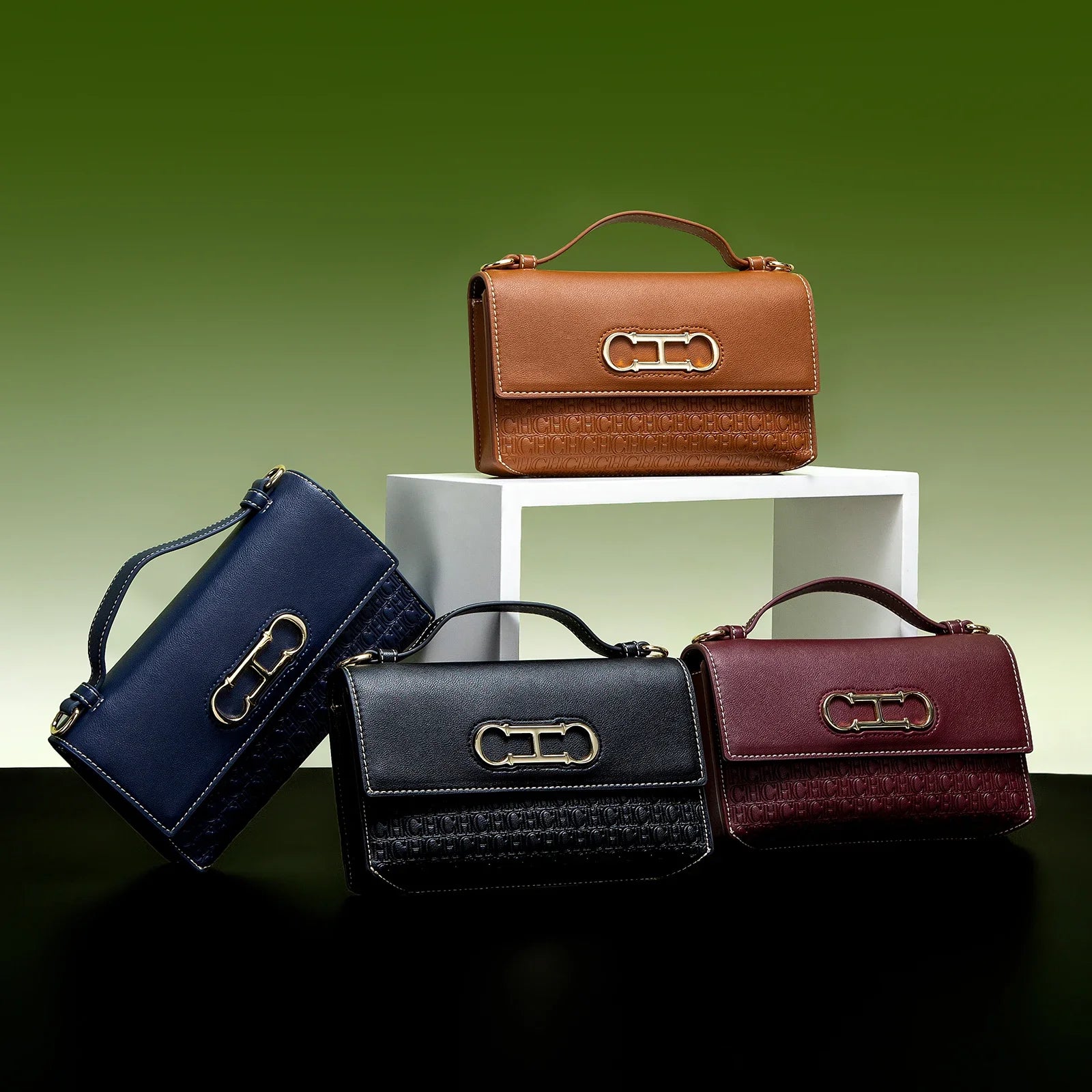 CH Designer Bag – Chic Letter Print Leather Handbag